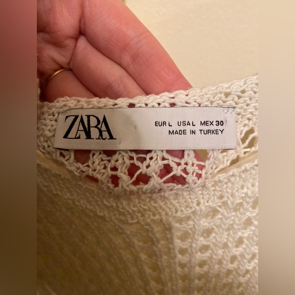 Zara White Crochet Midi Dress - Picture 3 of 3